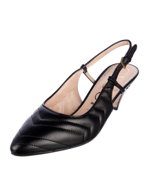 Gucci Interlocking G Logo Leather Slingback Pumps