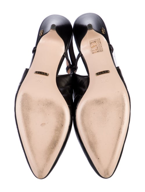 Gucci Interlocking G Logo Leather Slingback Pumps