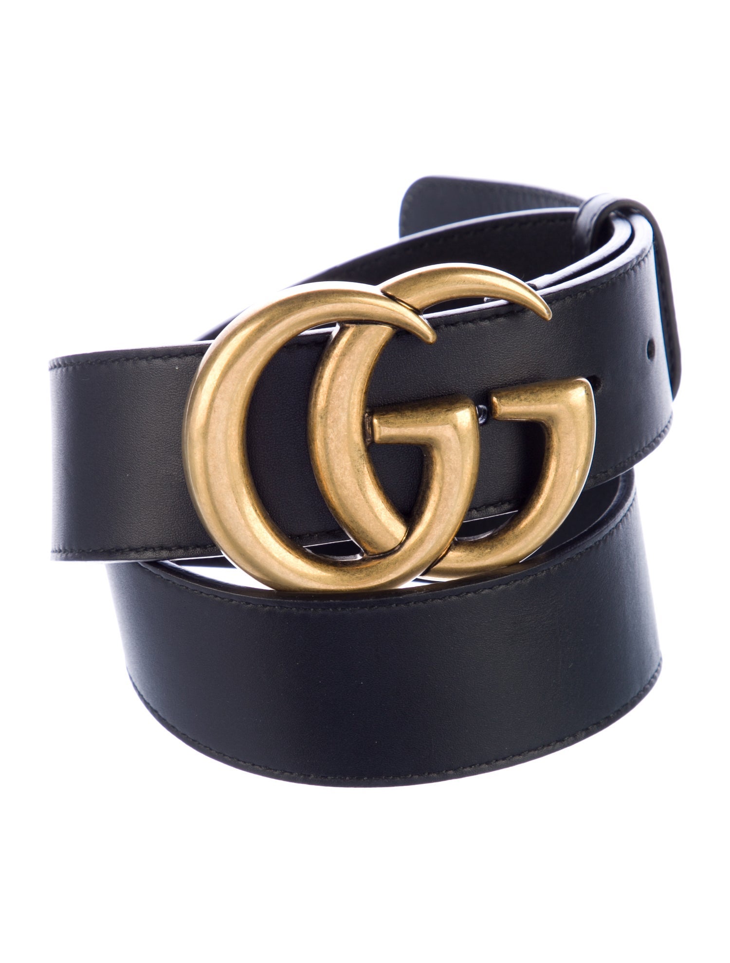 Gucci Double G Logo Leather Belt