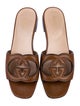 Gucci Interlocking G Logo Leather Slides