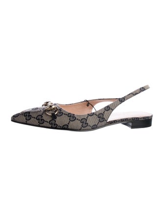 Gucci GG Canvas Canvas Slingback Flats