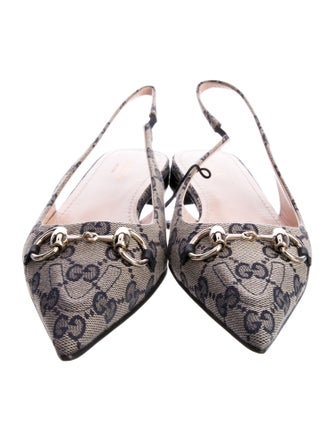 Gucci GG Canvas Canvas Slingback Flats