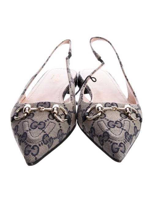 Gucci GG Canvas Canvas Slingback Flats