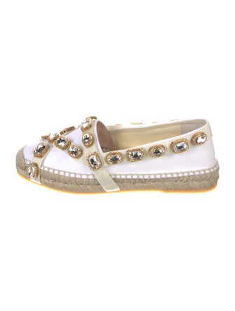 Gucci Canvas Crystal Embellishments Espadrilles