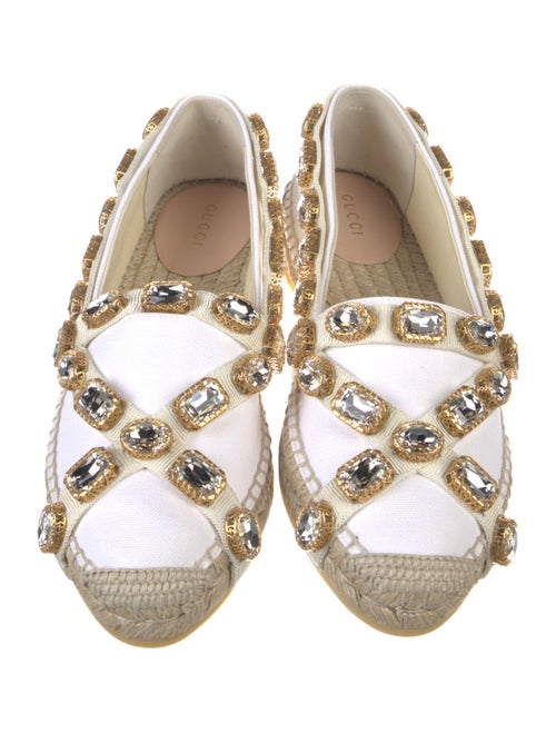 Gucci Canvas Crystal Embellishments Espadrilles