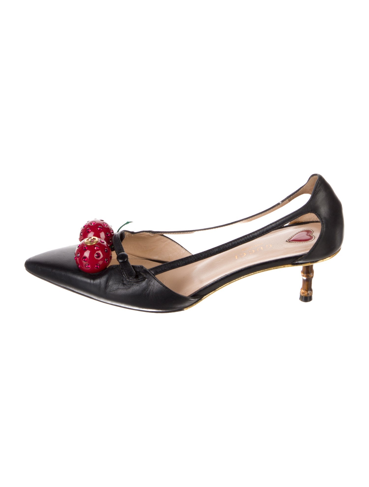 Gucci Interlocking G Logo Leather Slingback Pumps