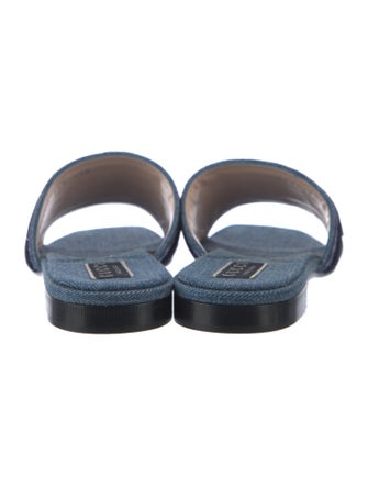 Gucci Denim Graphic Print Slides