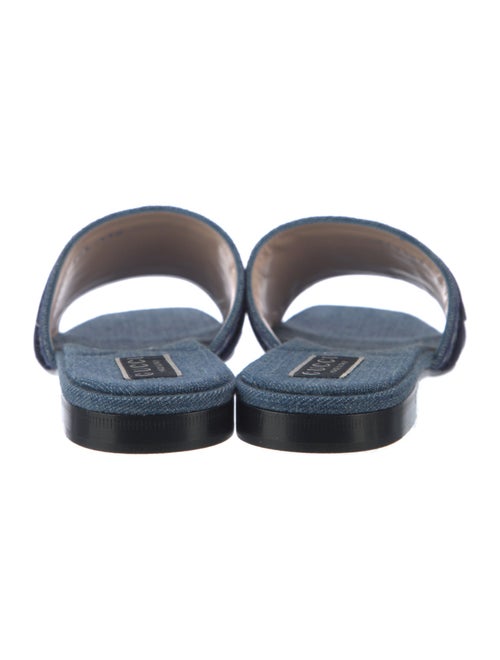 Gucci Denim Graphic Print Slides