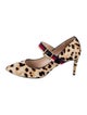 Gucci Sylvie Web Accent Ponyhair Pumps