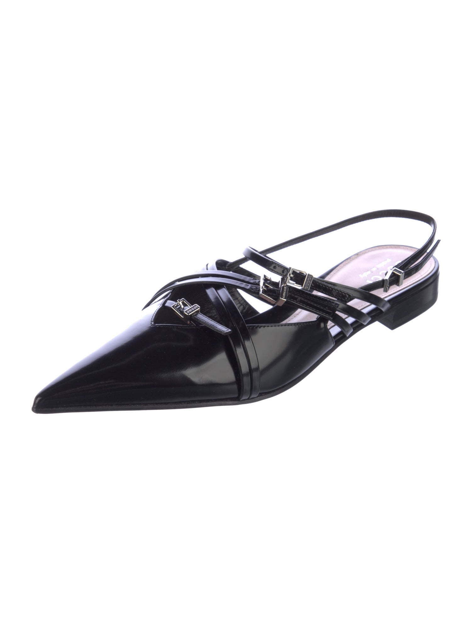 Gucci Patent Leather Slingback Flats
