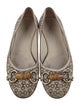 Gucci Horsebit Accent Canvas Ballet Flats