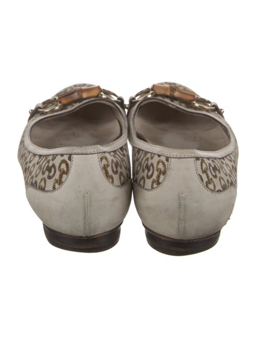 Gucci Horsebit Accent Canvas Ballet Flats