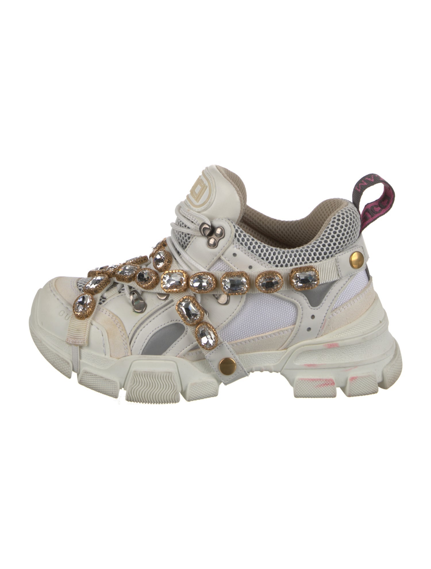 Gucci Leather Mesh Accents Chunky Sneakers