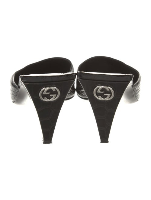 Gucci Interlocking G Logo Embossed Leather Mules
