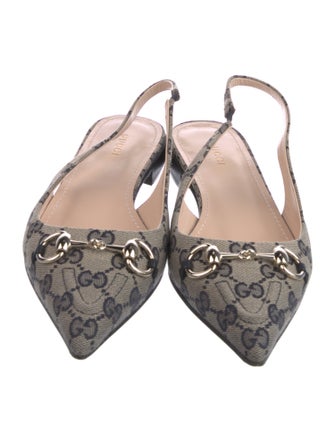 Gucci GG Canvas Canvas Slingback Flats