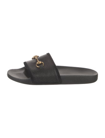 Gucci Horsebit Accent Leather Slides