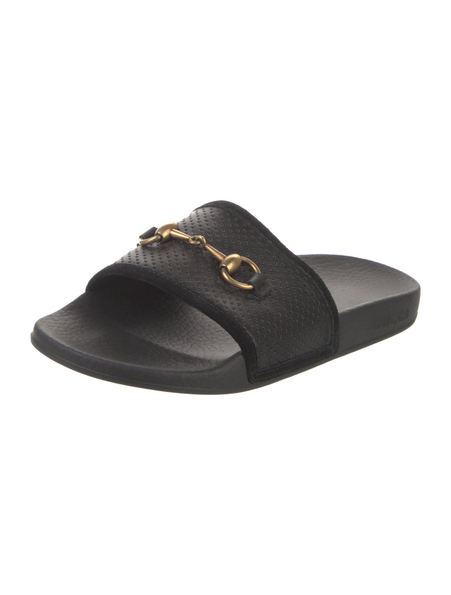 Gucci Horsebit Accent Leather Slides