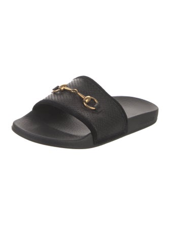 Gucci Horsebit Accent Leather Slides