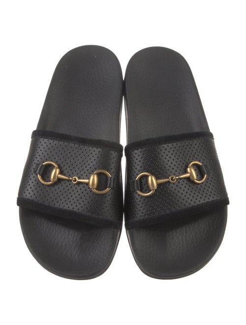 Gucci Horsebit Accent Leather Slides