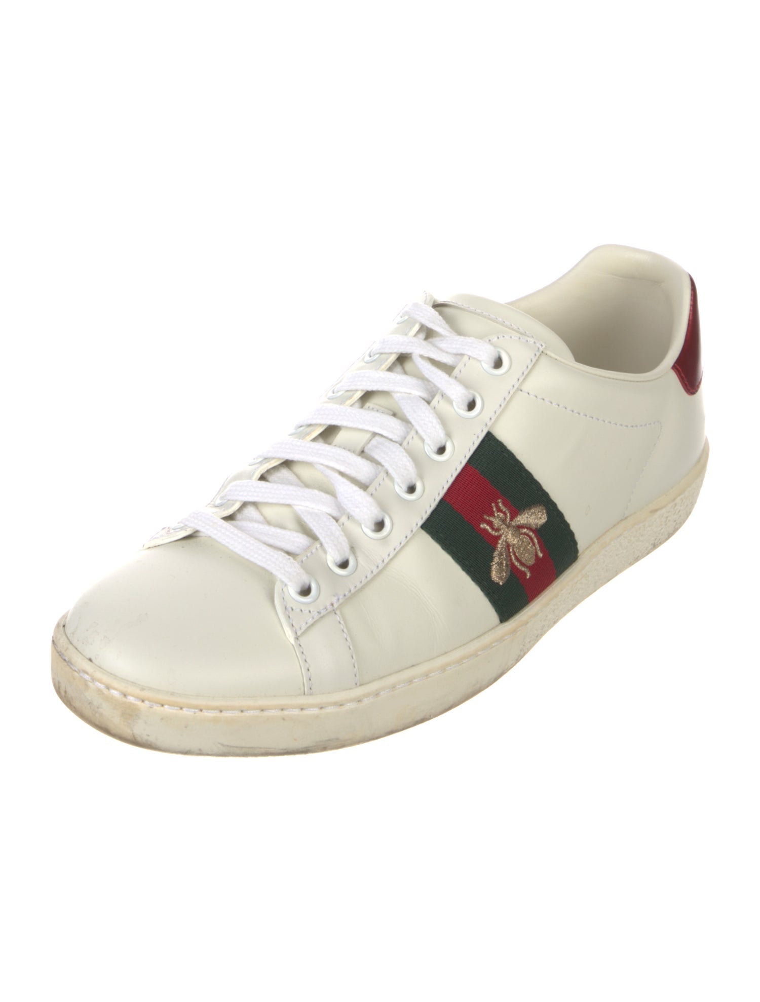 Gucci Web Accent Leather Sneakers