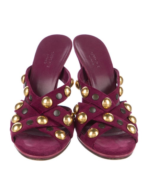 Gucci Suede Studded Accents Slides