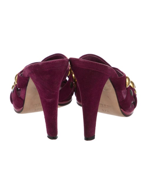 Gucci Suede Studded Accents Slides