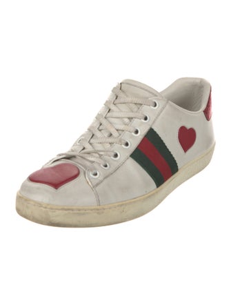 Gucci Web Accent Leather Sneakers
