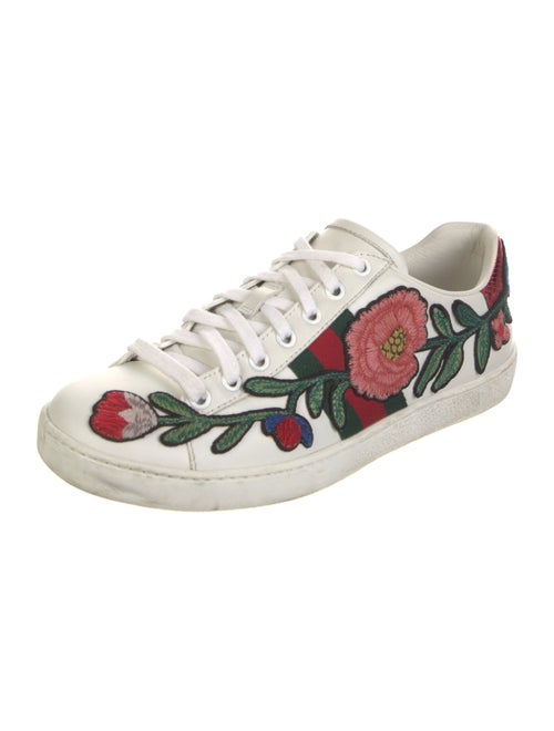 Gucci Web Accent Leather Sneakers