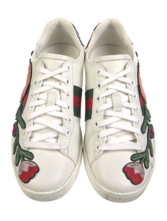 Gucci Web Accent Leather Sneakers