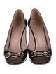 Gucci Horsebit Accent Patent Leather Slingback Sandals