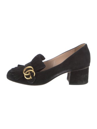 Gucci Double G Logo Suede Pumps