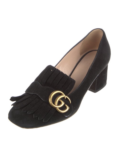 Gucci Double G Logo Suede Pumps