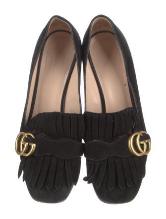 Gucci Double G Logo Suede Pumps
