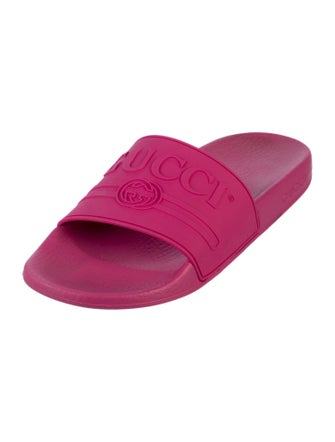 Gucci Interlocking G Logo Rubber Slides