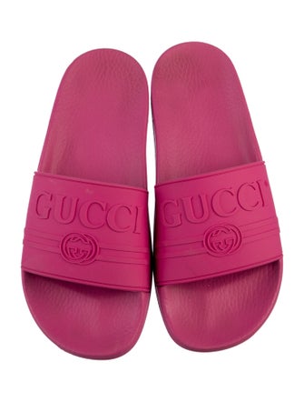 Gucci Interlocking G Logo Rubber Slides