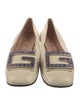 Gucci Leather Crystal Embellishments Ballet Flats