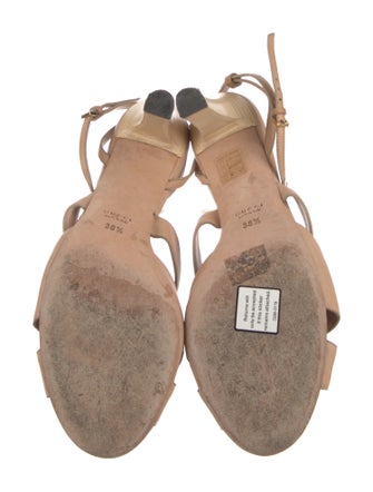 Gucci Hasler Horsebit Accent Leather T-Strap Sandals