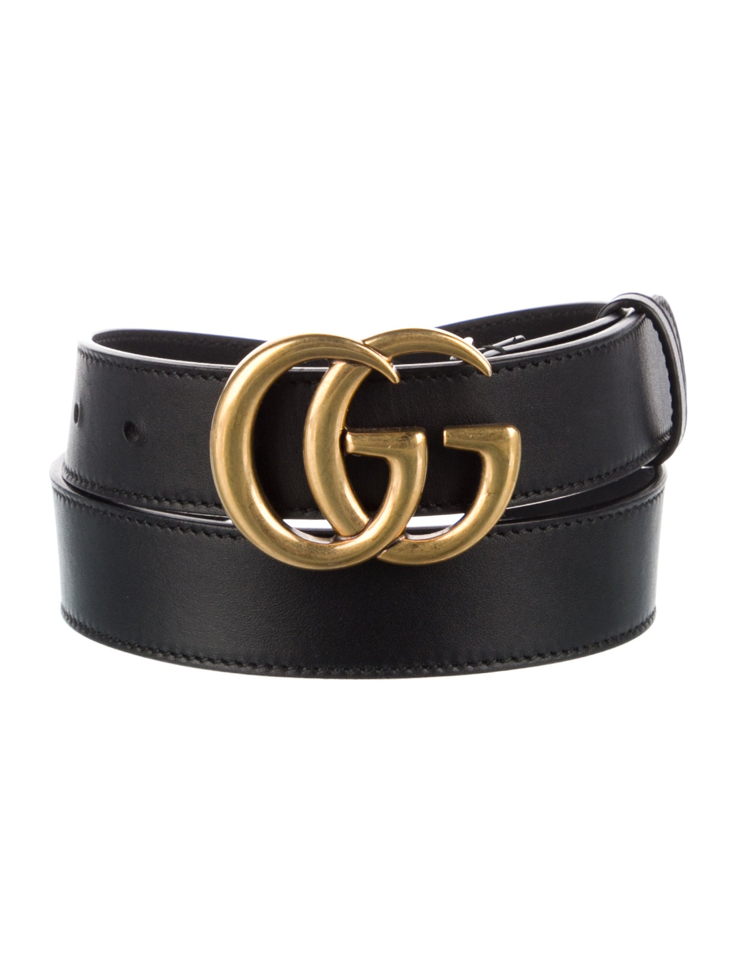 Gucci Double G Logo Skinny Belt
