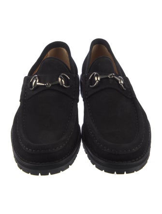 Gucci Horsebit Accent Suede Loafers
