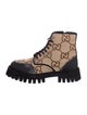 Gucci Monogram Pattern Canvas Combat Boots