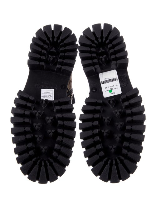 Gucci Monogram Pattern Canvas Combat Boots