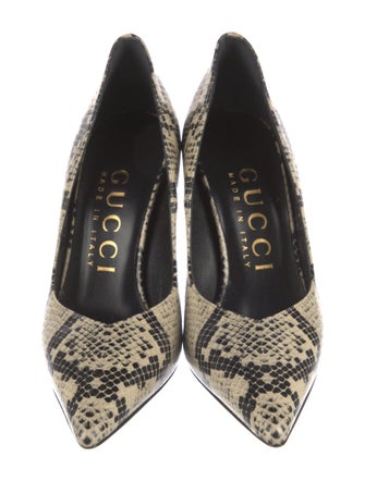 Gucci Embossed Leather Animal Print Pumps