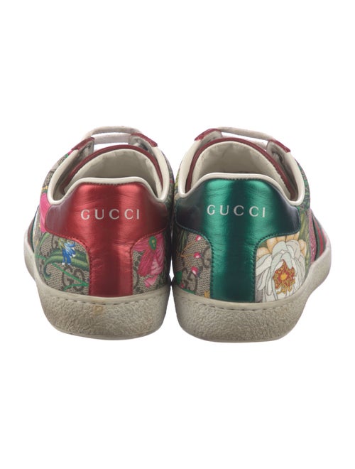 Gucci Flora Print Leather Trim Embellishment Sneakers