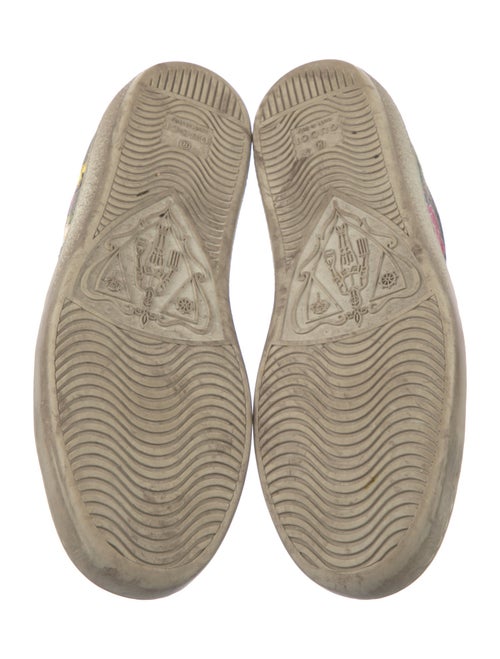Gucci Flora Print Leather Trim Embellishment Sneakers