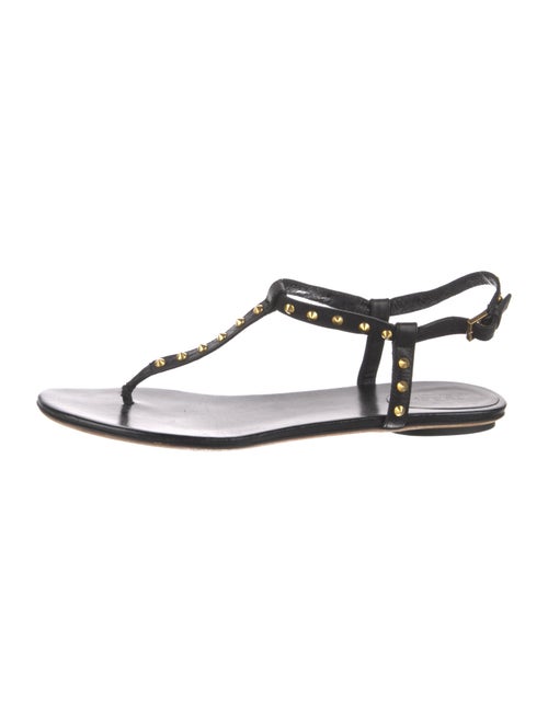 Gucci Leather Studded Accents T-Strap Sandals
