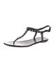 Gucci Leather Studded Accents T-Strap Sandals