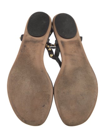 Gucci Leather Studded Accents T-Strap Sandals