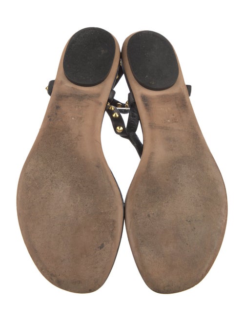 Gucci Leather Studded Accents T-Strap Sandals