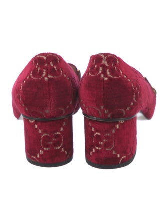 Gucci Sylvie Web Accent Velvet Pumps