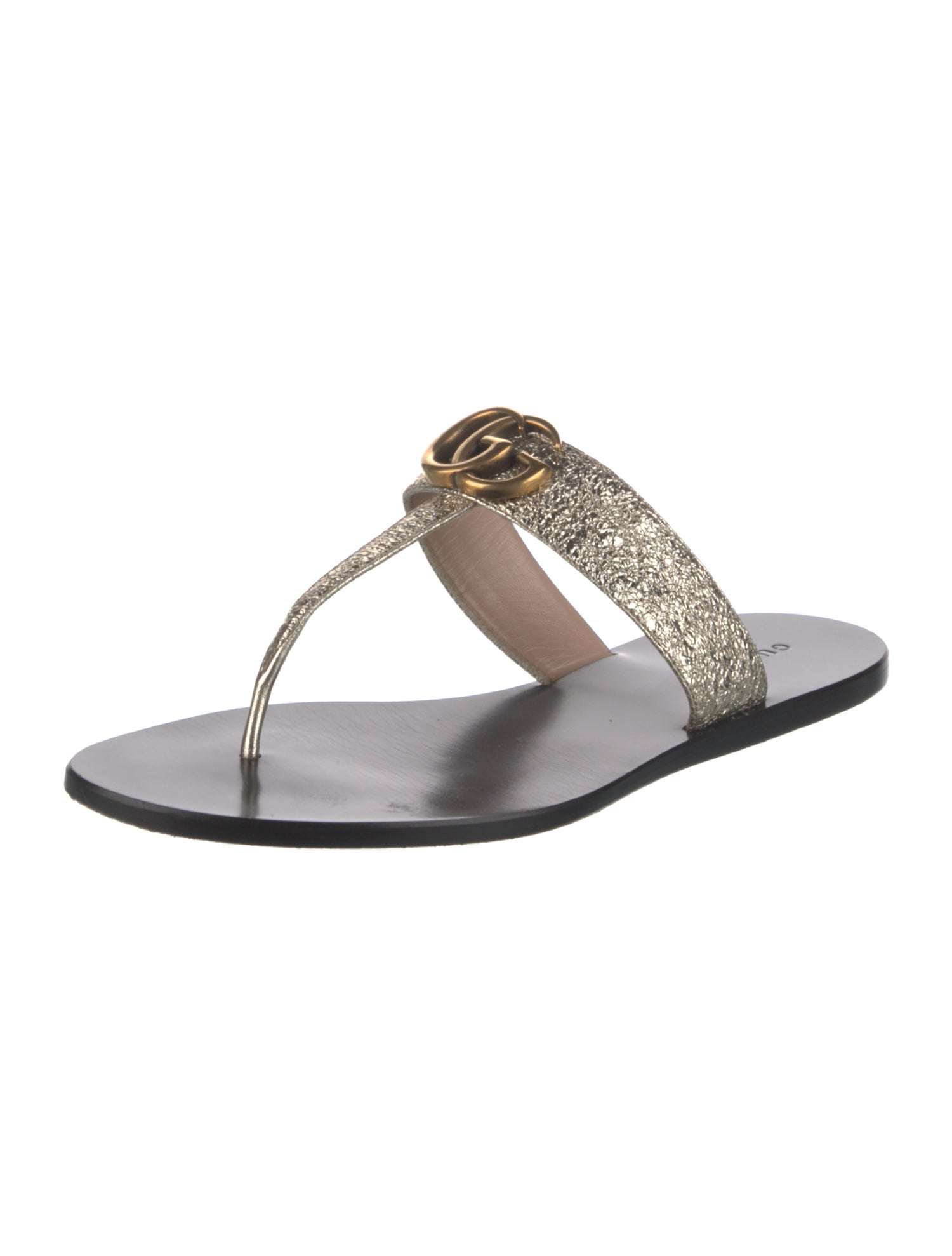 Gucci Double G Logo T-Strap Sandals